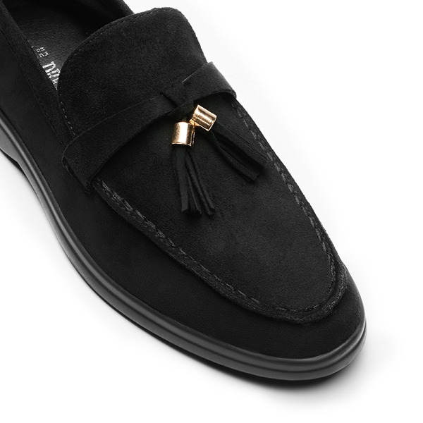 Slip On Casual Loafers - BLACK-SUEDE - 6